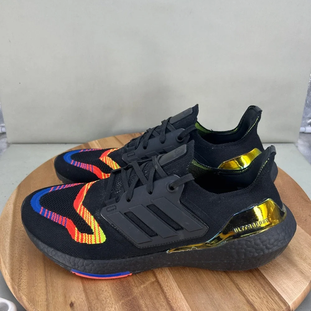 Adidas Ultraboost 21 Mens Running Shoes Black Multi Color Parley Cushion Comfort